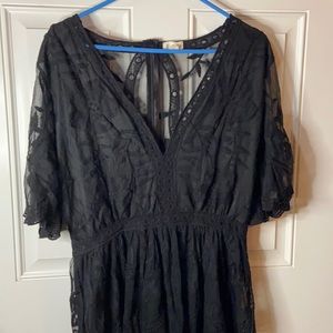 POL ML  pink or black lace romper dress